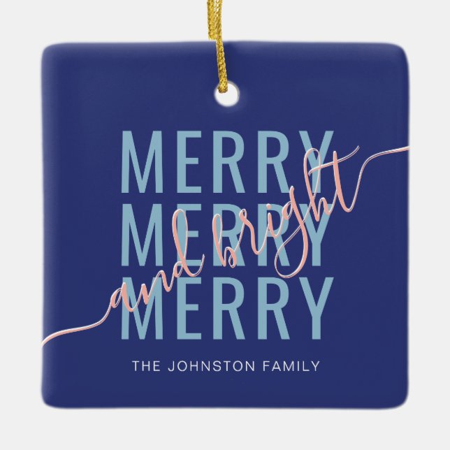 Elegant, god och god jul julgransprydnad keramik (Framsida)