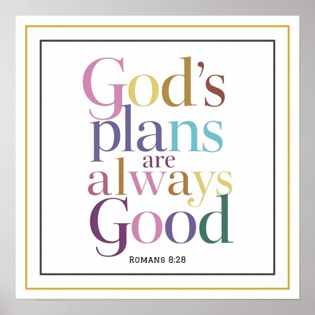Elegant Gods Plans Are Always Good Scripture Clean Poster (Framsidan)
