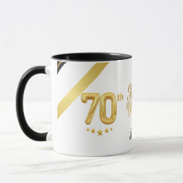 Elegant Gold 70th Birthday (Personalise) Dad Mugg