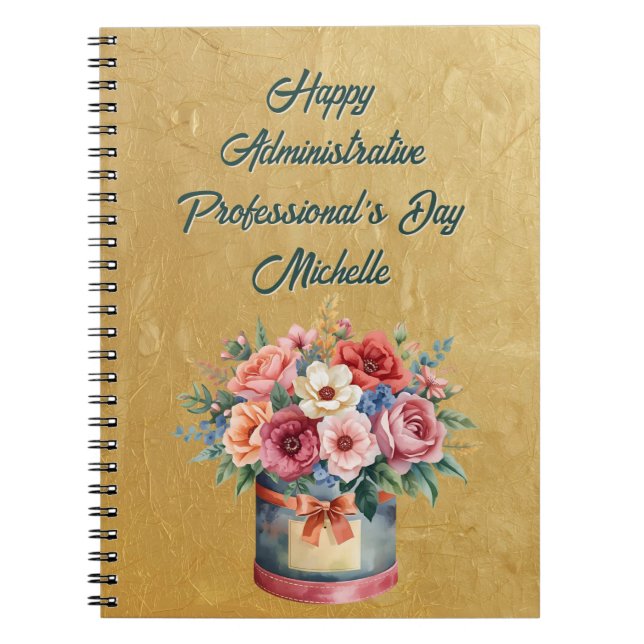 Elegant Gold Administrative Professionals Day Anteckningsbok (Framsidan)