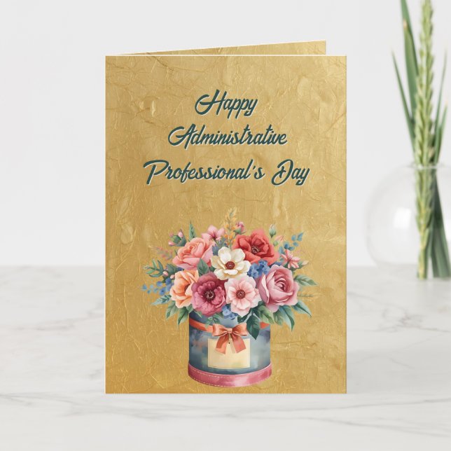 Elegant Gold Administrative Professionals Day Kort (Framsida)