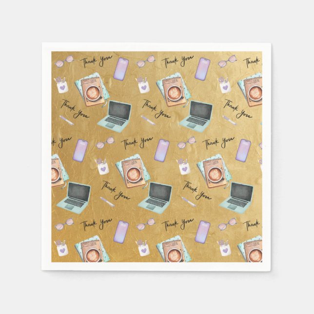 Elegant Gold Administrative Professionals Day Pappersservett (Framsidan)