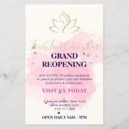 Elegant gold and black beauty salon flygblad