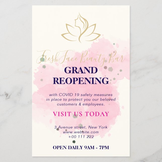 Elegant gold and black beauty salon flygblad (Framsidan)