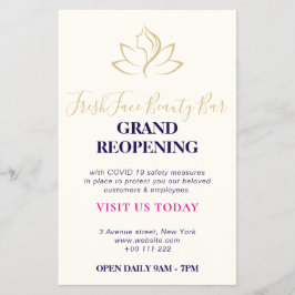 Elegant gold and black beauty salon flygblad