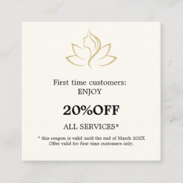 Elegant gold and black beauty salon rabattkort