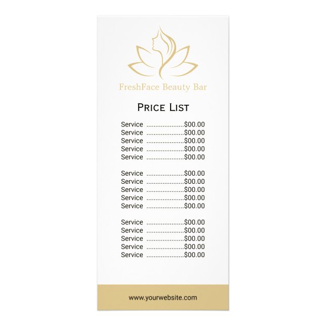 Elegant gold and black beauty salon reklamkort (Framsidan)