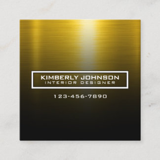 Elegant Gold and Black Business Card Design Fyrkantigt Visitkort