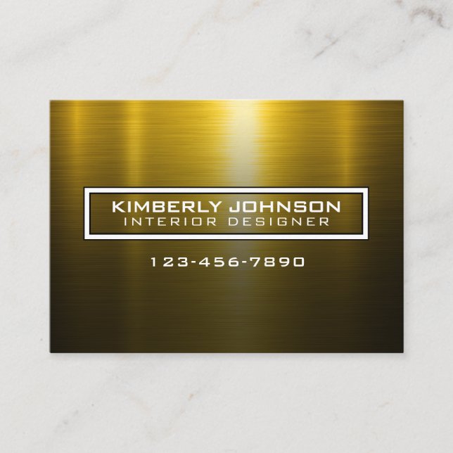 Elegant Gold and Black Business Card Design Visitkort (Framsida)