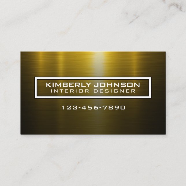 Elegant Gold and Black Business Card Design Visitkort (Framsida)