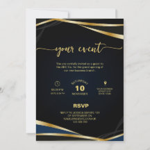 Elegant Gold and Black Corporate Party Event Inv