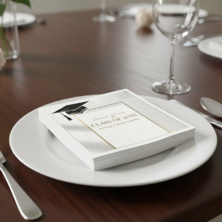 Elegant Gold and Black Graduation Party Pappersservett
