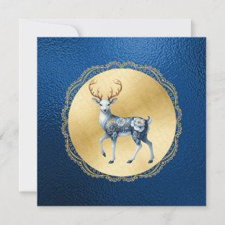 Elegant Gold and Blue Christmas Thank You Note Tack Kort
