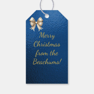 Elegant Gold and Blue Gift Tags Presentetikett