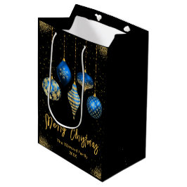 Elegant Gold and Blue Ornament Christmas