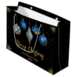 Elegant Gold and Blue Ornament Christmas