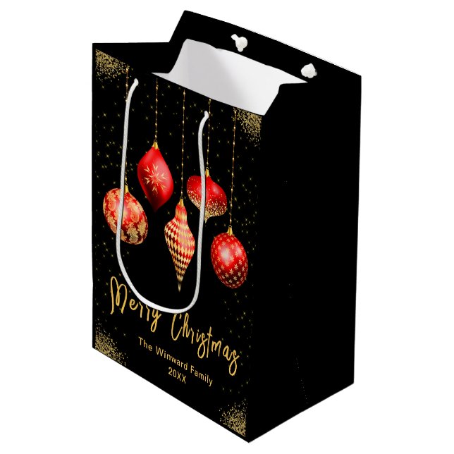 Elegant Gold and Red Ornament Christmas (Framsidan Vinklad)