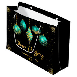 Elegant Gold and Teal Ornament Christmas