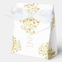 Elegant Gold and White Damask Wedding 