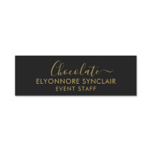 Elegant Gold Black Minimal Chocolate Event Staff 