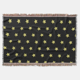 Elegant Gold & Black Star Pattern Filt