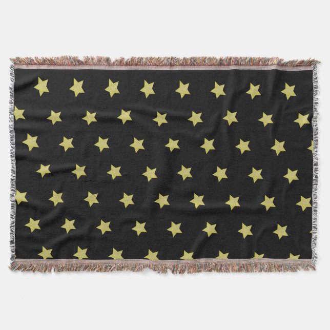 Elegant Gold & Black Star Pattern  Filt (Framsidan)