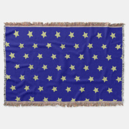 Elegant Gold & Blue Star Pattern  Filt