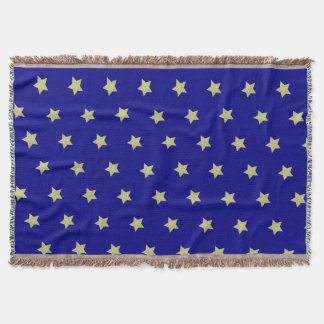 Elegant Gold & Blue Star Pattern  Filt