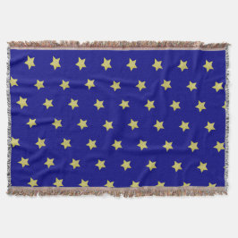 Elegant Gold & Blue Star Pattern  Filt