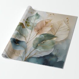Elegant Gold Botanical Presentpapper