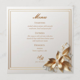 Elegant Gold Botanical Wedding  Meny