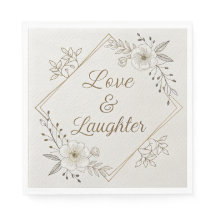 Elegant Gold Calligraphy “Love & Laughter”
