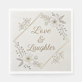 Elegant Gold Calligraphy “Love & Laughter”  Pappersservett