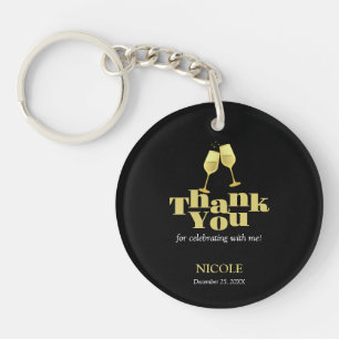 Elegant Gold Champagne Black Birthday Tack