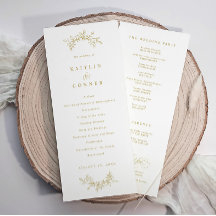 Elegant Gold Classic Vintage Wedding Programs