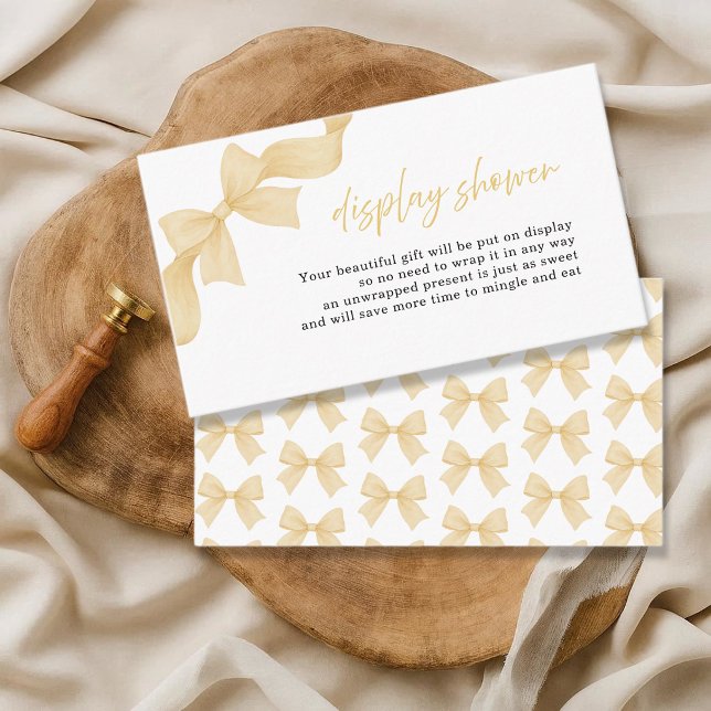 Elegant Gold Coquette Bow Display Shower Tilläggskort (Skapare uppladdad)