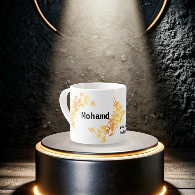 Elegant Gold Custom Name Personalized Espresso Cup Espressomugg (Skapare uppladdad)