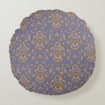 Elegant Gold Damask on Periwinkle Blue