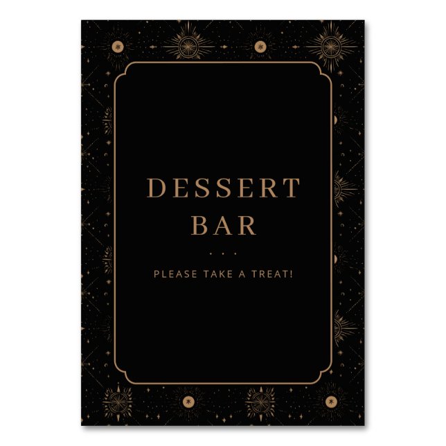 Elegant Gold Dessert Bar Sign Bordsnummer (Framsidan)