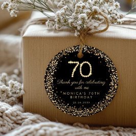 Elegant Gold Diamonds 70th Birthday Favor Tags Gåvor Etiketter