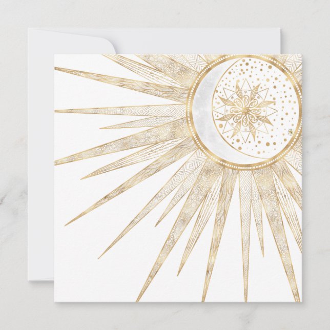 Elegant Gold Doodles Sun Moon Mandala Design (Framsida)