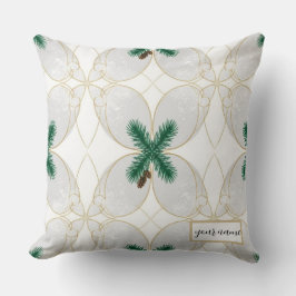 Elegant Gold Eucalyptus Holiday Pillow – MerryMist Kudde