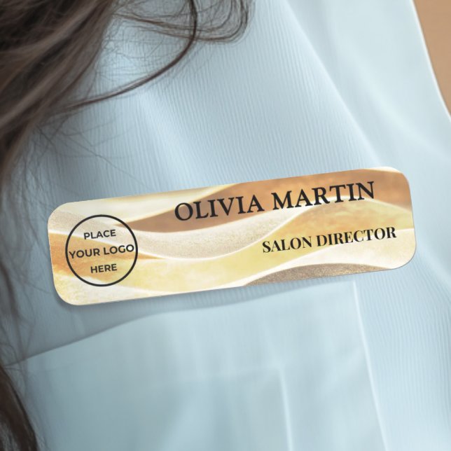 Elegant Gold Fabric-like Magnetic Name Badge Namnbricka (Skapare uppladdad)
