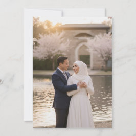 Elegant Gold Floral Islamic Wedding Nikah & Photo Inbjudningar