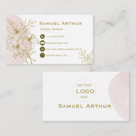 Elegant Gold Floral Lily - Business Card Visitkort