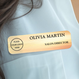 Elegant Gold Flow Magnetic Name Badge Namnbricka
