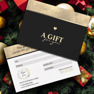 Elegant Gold Foil and Black Gift Certificate