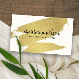 ELEGANT GOLD FOIL BLACK BRUSH STROKE CALLIGRAPHY VISITKORT