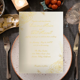 Elegant Gold Foil Blommigt bröllopsinbjudan Foil I
