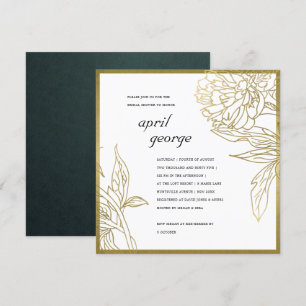 ELEGANT GOLD FOIL BLOMMIGT MÖHIPPA INBJUDAN